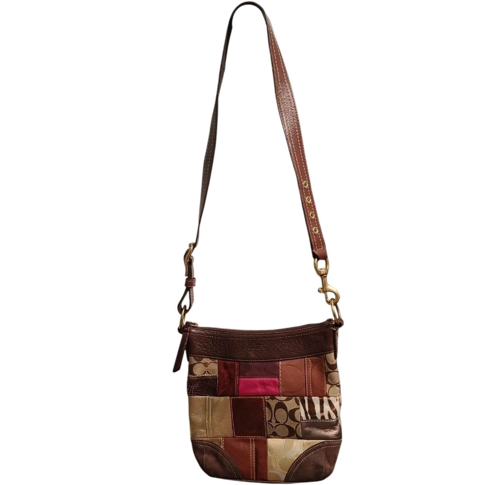 COACH Vintage Patchwork Madras Crossbody Shoulder Bag w/ Adjustable Strap
